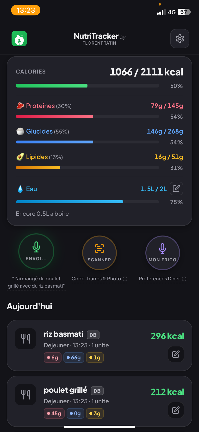 Interface NutriTracker